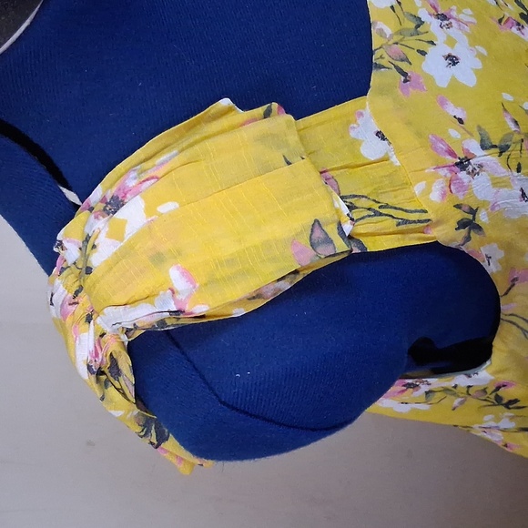 Floral Yellow Womens Maxi Dress - Picture 2 of 10